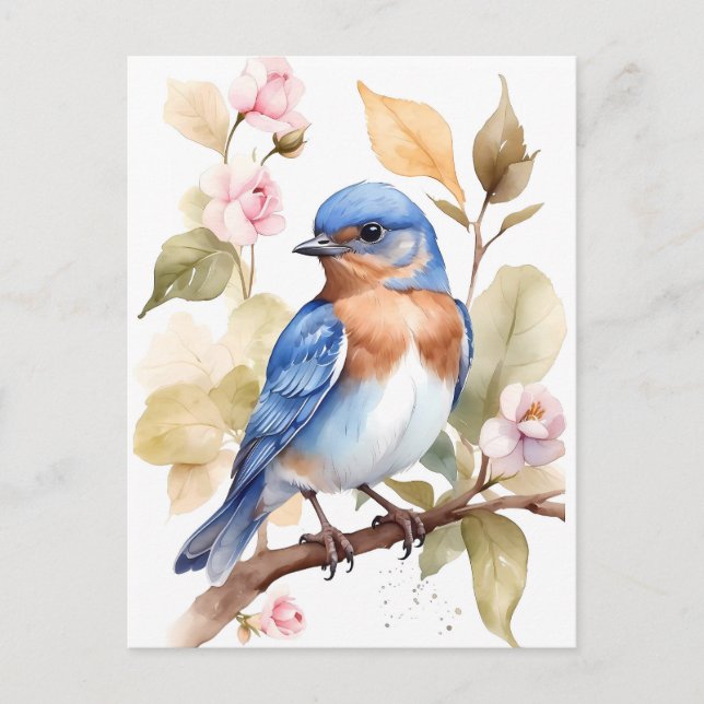 Schönes Bluebird Wasserfarbenbild Postkarte (Vorderseite)