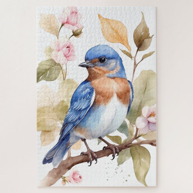 Schönes Bluebird Wasserfarbenbild Puzzle (Vertikal)
