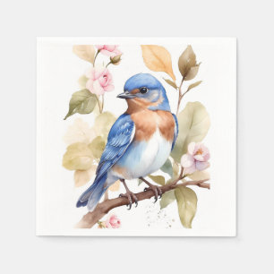 Schönes Bluebird Wasserfarbenbild Serviette