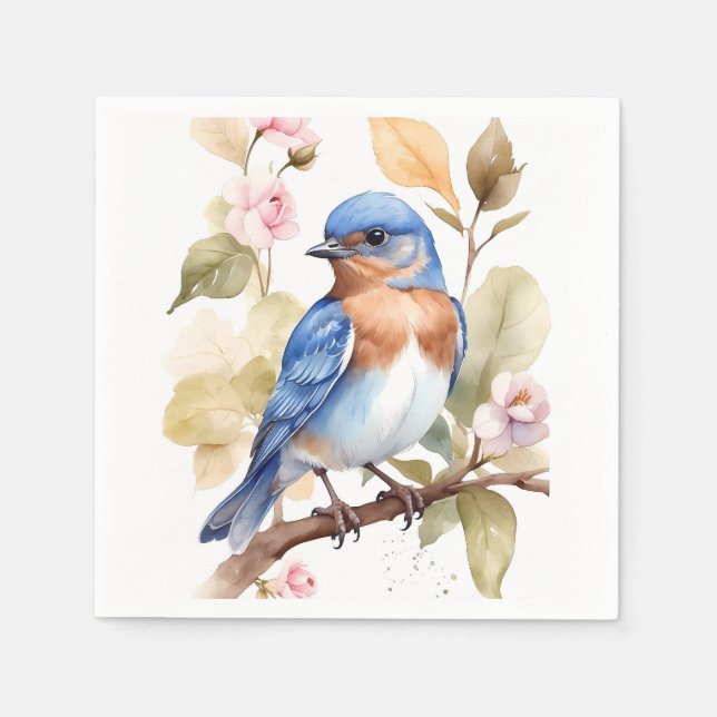 Schönes Bluebird Wasserfarbenbild Serviette (Vorderseite)
