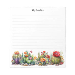 Schönes, blühendes Kakteen Notizblock