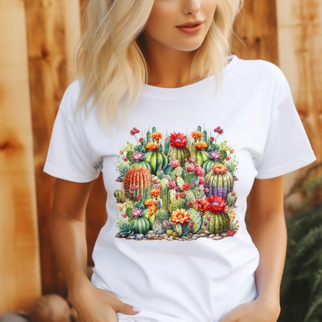Schönes, blühendes Kakteen T-Shirt (Von Creator hochgeladen)