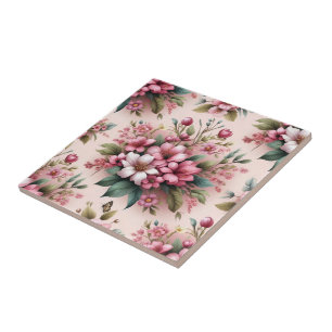 Schönes Blume-Muster Fliese