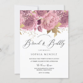 Schönes Blumenbrunch Brautparty Bubbly Einladung