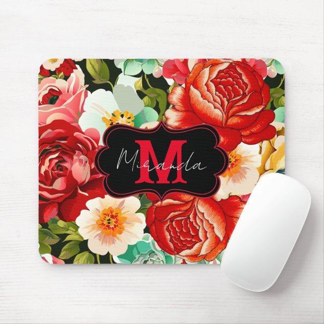Schönes Blumendesign - personalisieren Mousepad (Mit Mouse)