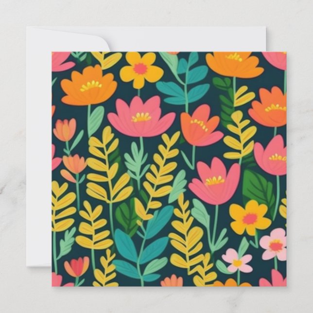 Schönes, blumenfarbenes Feld Einladung (Vorderseite)