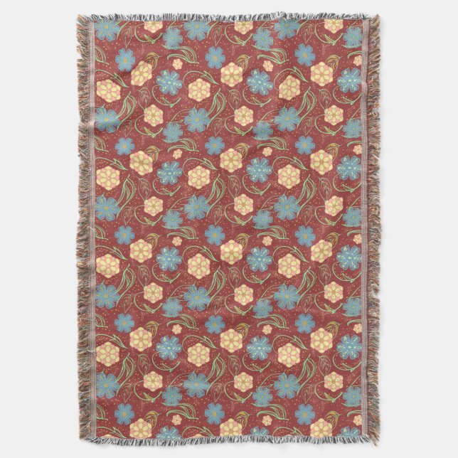 Schönes, blumengeschmücktes modernes Muster - rot Decke (Vorderseite Vertikal)