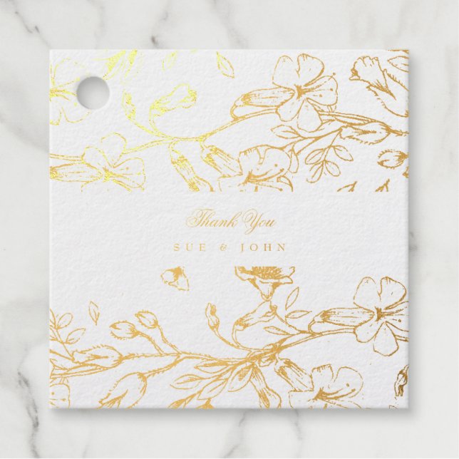 Schönes Blumengezeichnetes Foto Goldene Forelle Geschenkanhänger (Vorderseite)