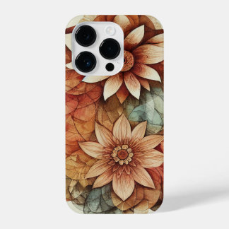 Schönes Blumenmandala iPhone Fall 14 Pro Hülle