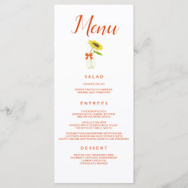 Schönes Blumenmenü für Hochzeiten Menükarte