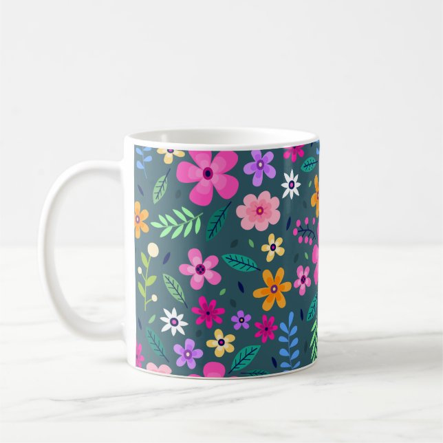 Schönes Blumenmuster Kaffeetasse (Links)