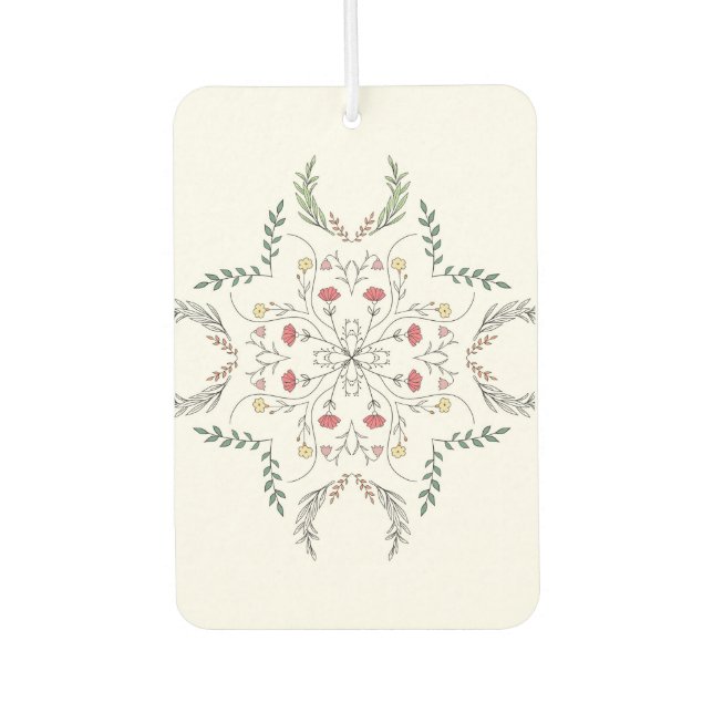 Schönes Blumenmuster, Mandala Autolufterfrischer (Vorderseite)