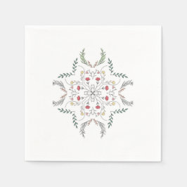 Schönes Blumenmuster, Mandala Serviette