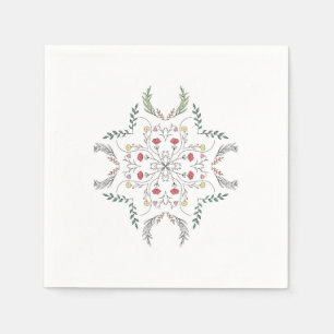 Schönes Blumenmuster, Mandala Serviette