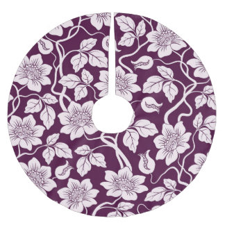 Schönes Blumenmuster Polyester Weihnachtsbaumdecke