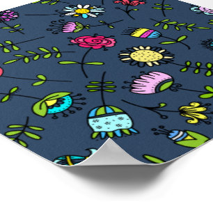 Schönes Blumenmuster Poster