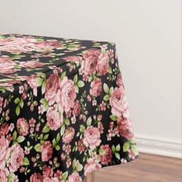 Schönes Blumenmuster Rosen mit grünem Laub Tischdecke