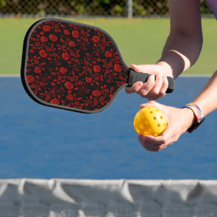Schönes Blumenmuster Rote Wildblumen Pickleball Schläger