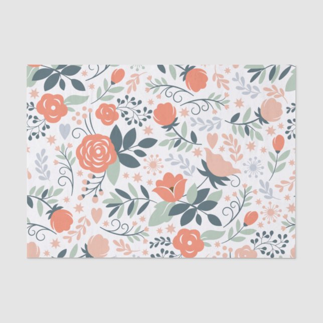 Schönes Blumenmuster Weiblich Seidenpapier (Vorderseite)