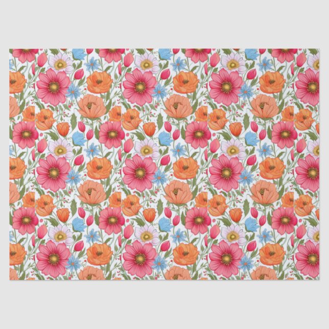 Schönes Blumenpapier Seidenpapier (Vorderseite)