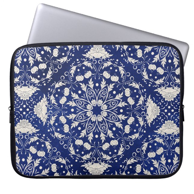 Schönes Blumenquadratisches Muster Laptopschutzhülle (Vorderseite)