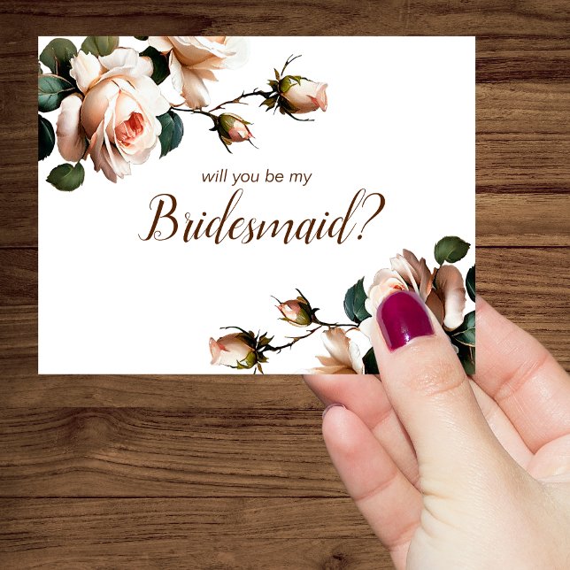 Schönes Blush Beige Rose Brautparty Bridesmaid Einladung (Blush Beige Rose Bridesmaid!)