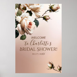 Schönes Blush Beige Rose Brautparty Willkommen Poster