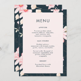 Schönes Blush Blue Wedding Menu