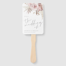 Schönes Blush Floral Hochzeitsprogramm Fächer