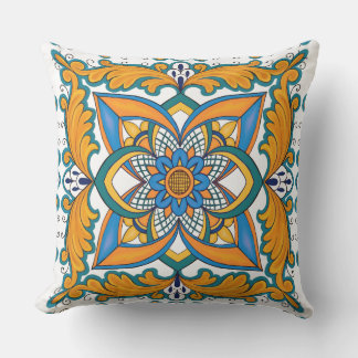 Schönes Boho Italienisches Tile Außenpilz Kissen