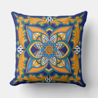 Schönes Boho Italienisches Tile Außenpilz Kissen