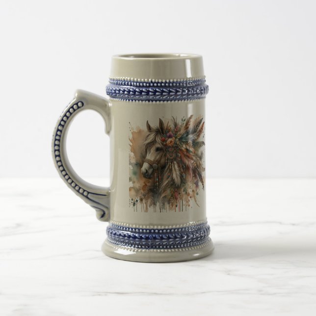 Schönes Boho-Pferd Bierglas (Links)