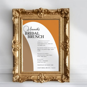 Schönes Boho Script Minimal Bridal Brunch Menü Menükarte
