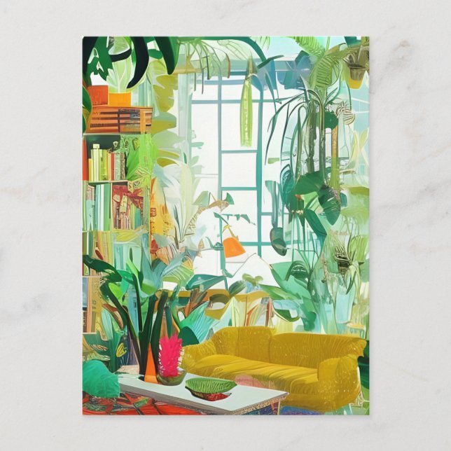 Schönes Boho Wohnzimmer Postkarte (Vorderseite)