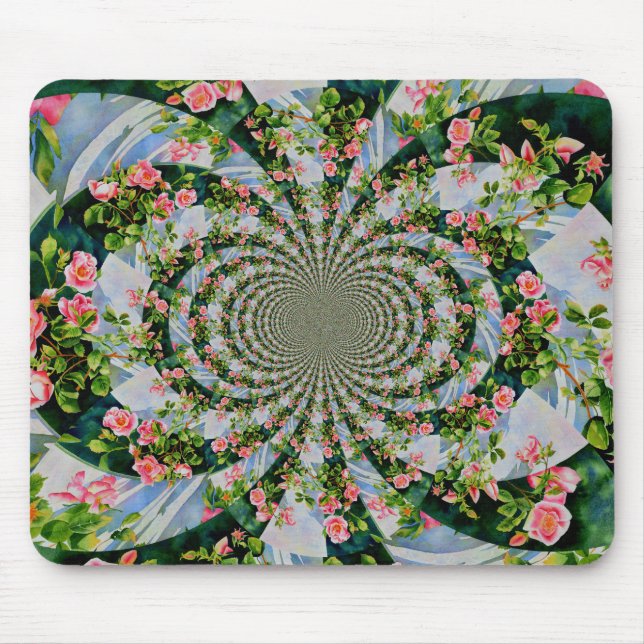 Schönes bohrosa, rote Rosen, Aquarellblumen Mousepad (Vorne)