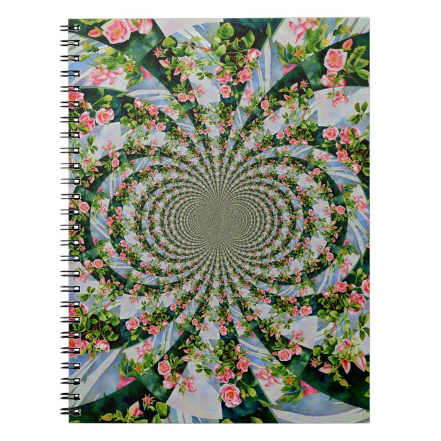 Schönes bohrosa, rote Rosen, Aquarellblumen Notizblock (Vorderseite)