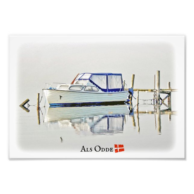 Schönes Boot in Als Odde/Dänemark Foto Print! (Vorne)