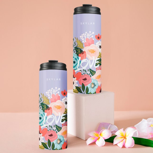 Schönes botanisches blühendes Blumenmuster Thermosbecher (Lovely Beautiful Botanical Blooming Floral Pattern Thermal Tumbler)