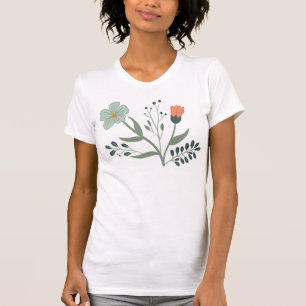 Schönes botanisches Muster T-Shirt