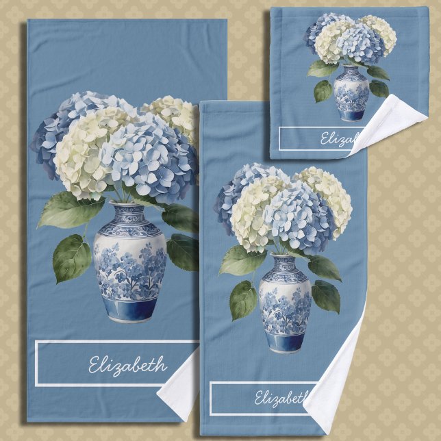 Schönes Bouquet-Hydrangea Badhandtuch Set (Von Creator hochgeladen)
