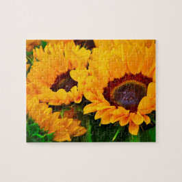 Schönes Bouquet mit gelben und orangefarbenen Sonn Puzzle