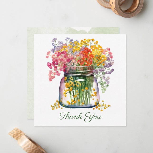 Schönes Bouquet von Blume Mitteilungskarte (Vorderseite/Rückseite Beispiel)