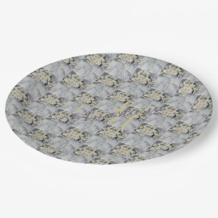 SCHÖNES BOUQUET VON DAISIES BRAUTPARTY MONOGRAM PAPPTELLER
