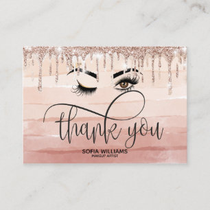 Schönes braunes Auge mit goldener Kronenpflege Empfehlungskarte