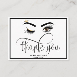 Schönes braunes Auge mit goldener Kronenpflege Empfehlungskarte