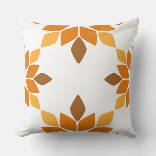 schönes braunes Blumenkissen Kissen (Vorderseite)