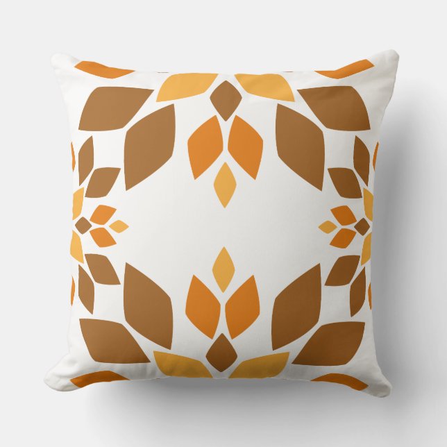 schönes braunes Blumenkissen Kissen (Vorderseite)