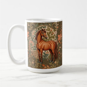 Schönes braunes Pferd, inspiriert von William Morr Kaffeetasse
