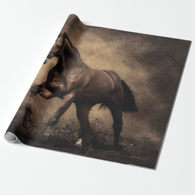 Schönes, braunes Pferdekissen Geschenkpapier (Ungerollt)