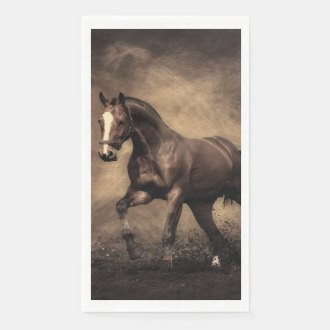 Schönes, braunes Pferdekissen Serviette (Vorderseite)